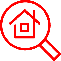 Magnifying Glass Around Home Icon